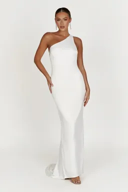 Meshki White Harper Gown in White Size 8 for rent on The Volte - image 1