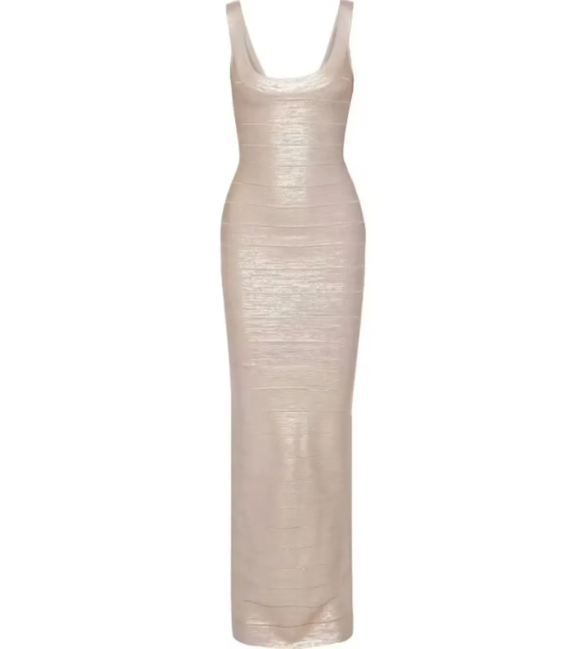 Herve Leger Ellen Bandage Gown Rose Gold Size S/AU 8 - Image 4