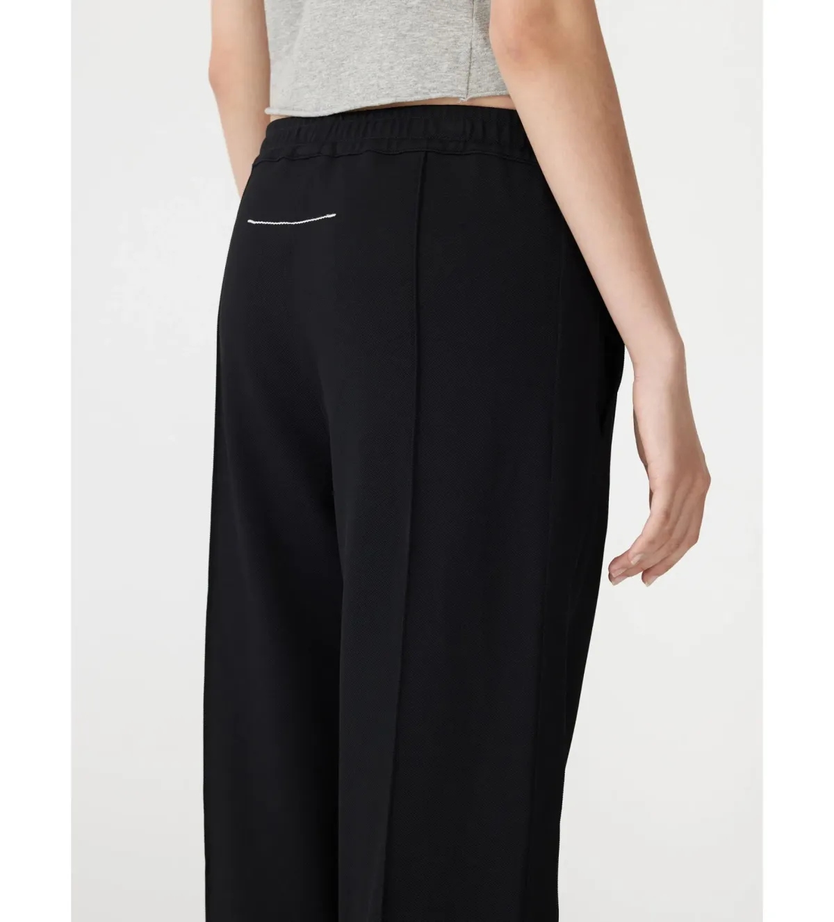 Bassike Twill Pinstitch Detail Pant Black Size 3/AU 12  - Image 4