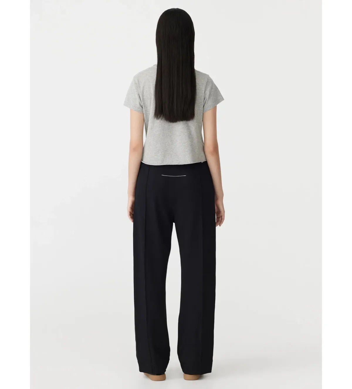 Bassike Twill Pinstitch Detail Pant Black Size 3/AU 12  - Image 5