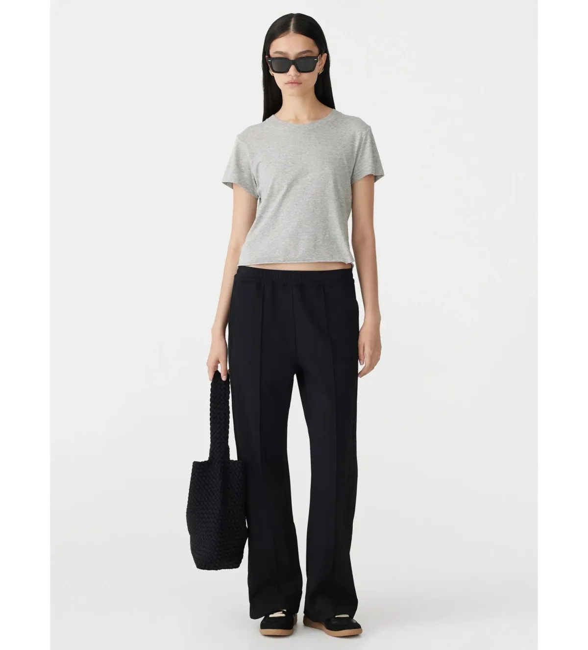 Bassike Twill Pinstitch Detail Pant Black Size 3/AU 12  - Image 1