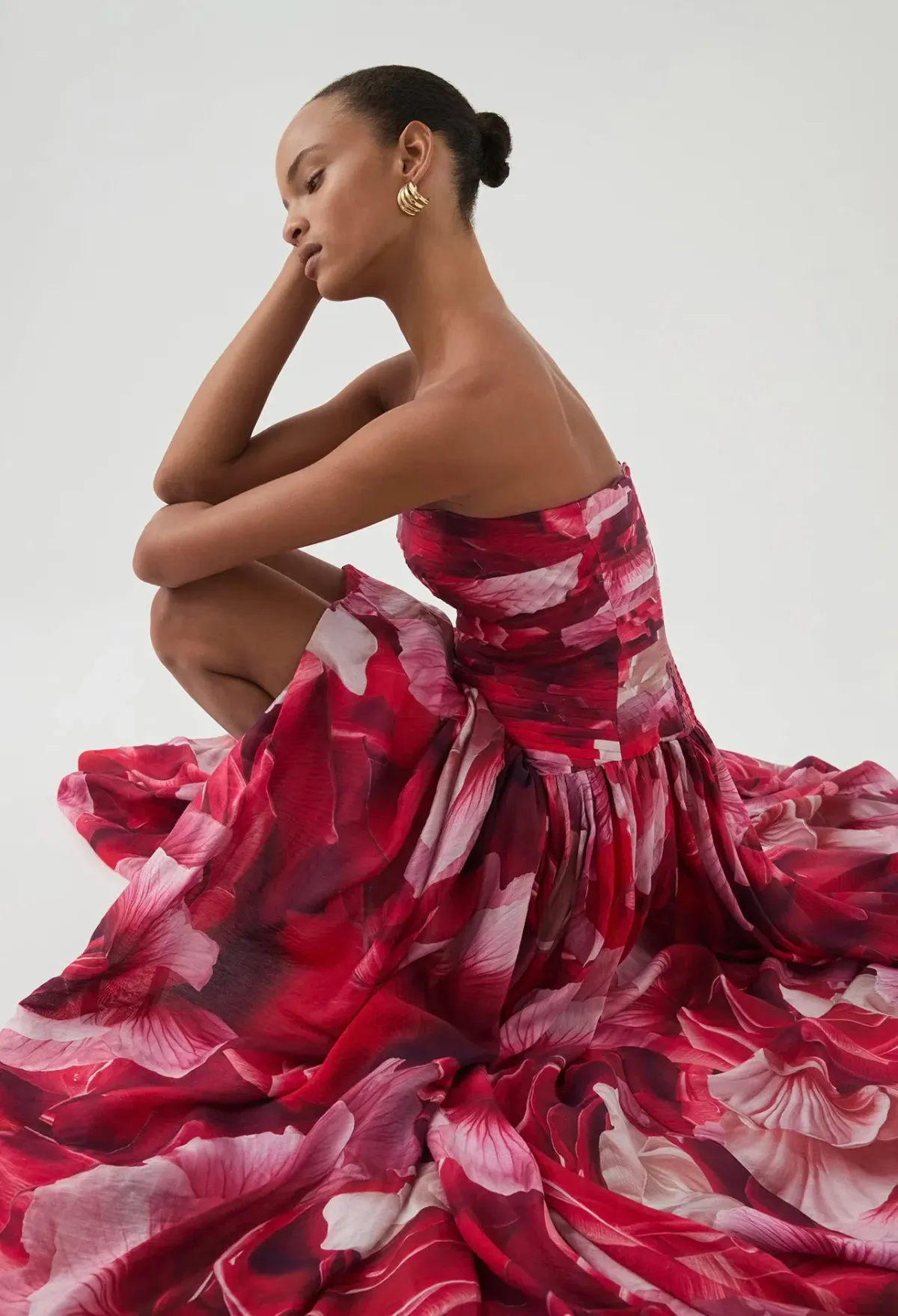 Aje Flora Gown Prismatic Floral Red Size AU 14 - Image 3