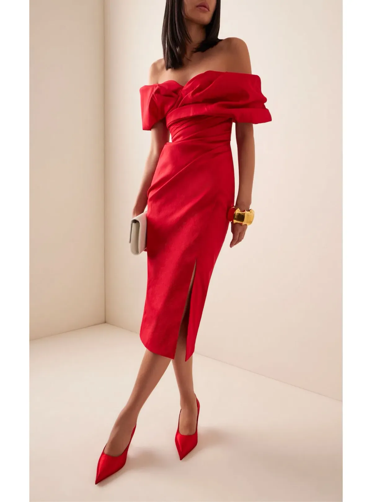 Rachel Gilbert Gia Midi Dress Red 3 / AU 12 - Image 1