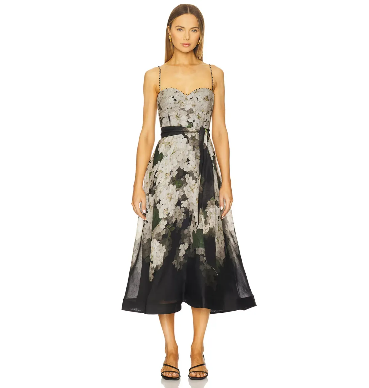 Zimmermann Balance Picnic Dress Black Hydrangea Size AU 8 - Image 1