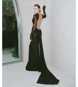 Effie Kats Monaco Gown in Black Size 8  for rent on The Volte - image 2