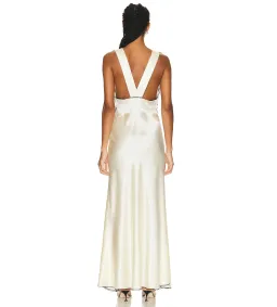 Sir The Label Aries Cut Out Gown – Cream, Size 8 for rent on The Volte - image 3