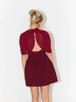 Odd Muse The Ultimate Muse Gathered Mini Dress Bordeaux Red Size 10 for rent on The Volte - image 3