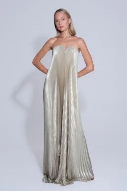 L'Idee Black Tie Gown Gold Shimmer Size 12 for rent on The Volte - image 4