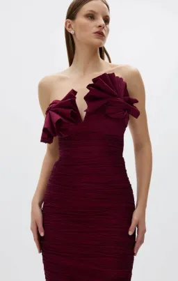 Rachel Gilbert Jensen Maxi Dress Merlot Size 8 for rent on The Volte - image 5