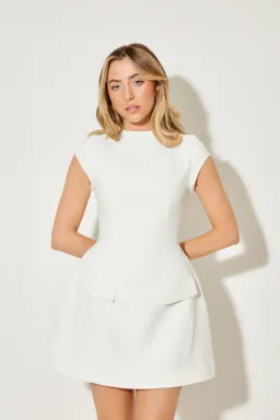 Odd Muse The Ultimate Muse Cap Sleeve Mini Dress White Size AU 12 for rent on The Volte - image 2