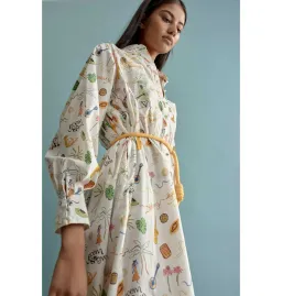 Alemais Golden Hands Shirt Dress Multi Size AU 8  for rent on The Volte - image 2