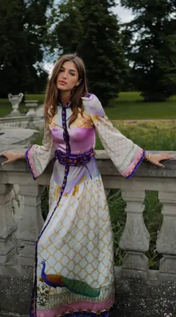 Mackenzie Mode Moonlight Silk Maxi Dress Print Size AU 16 for rent on The Volte - image 4