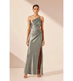 Shona Joy La Lune Gathered Maxi Dress in Sage Size 14 for rent on The Volte - image 1