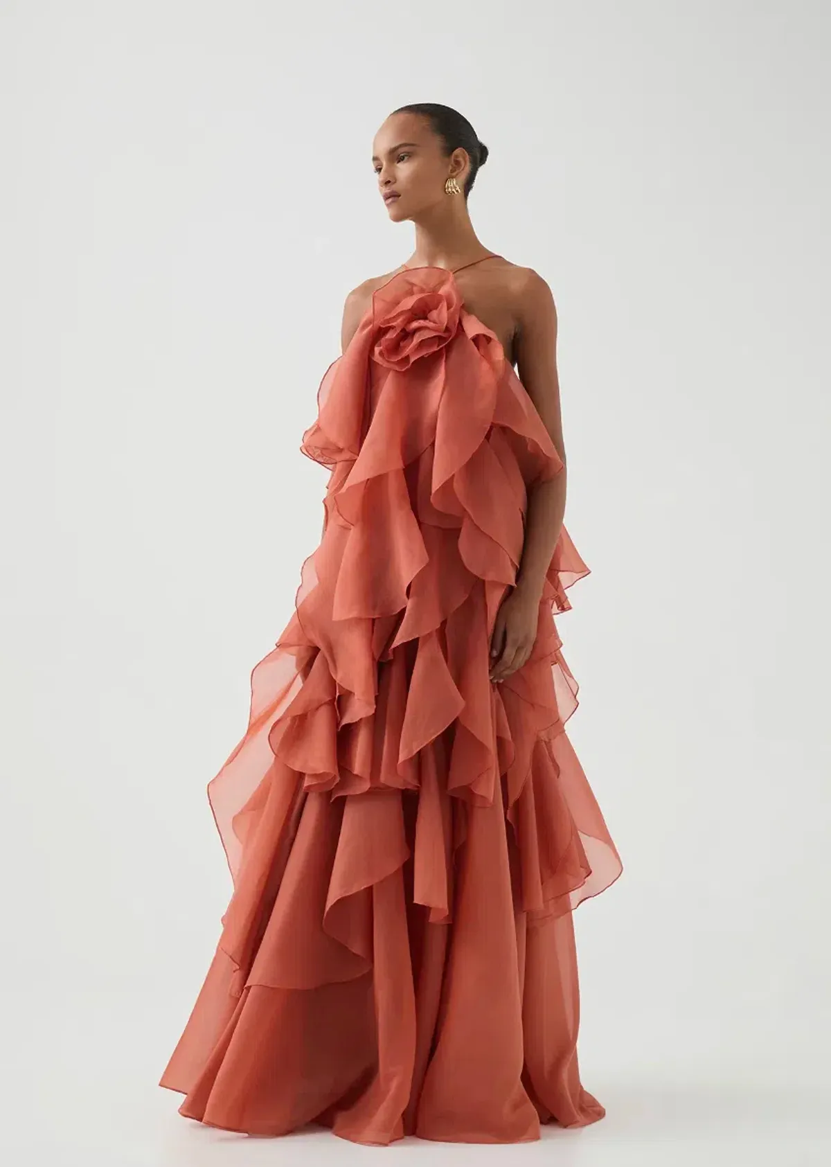 AJE Pandorea Layered Maxi Dress Cora Clay Size 8 - Image 1