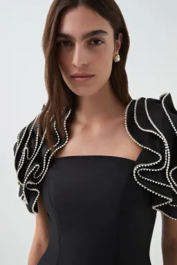 Aje Twyla Midi Dress Black Size 10 for rent on The Volte - image 5