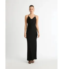 Sheike Ivy Draped Maxi Dress Black Size 10  for rent on The Volte - image 1