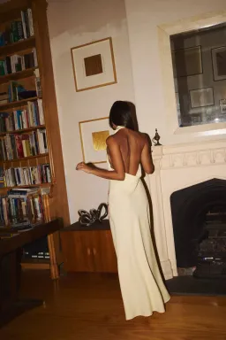 With Harper Lu Cowl Slip Dress Iris Flower Size 8  for rent on The Volte - image 2