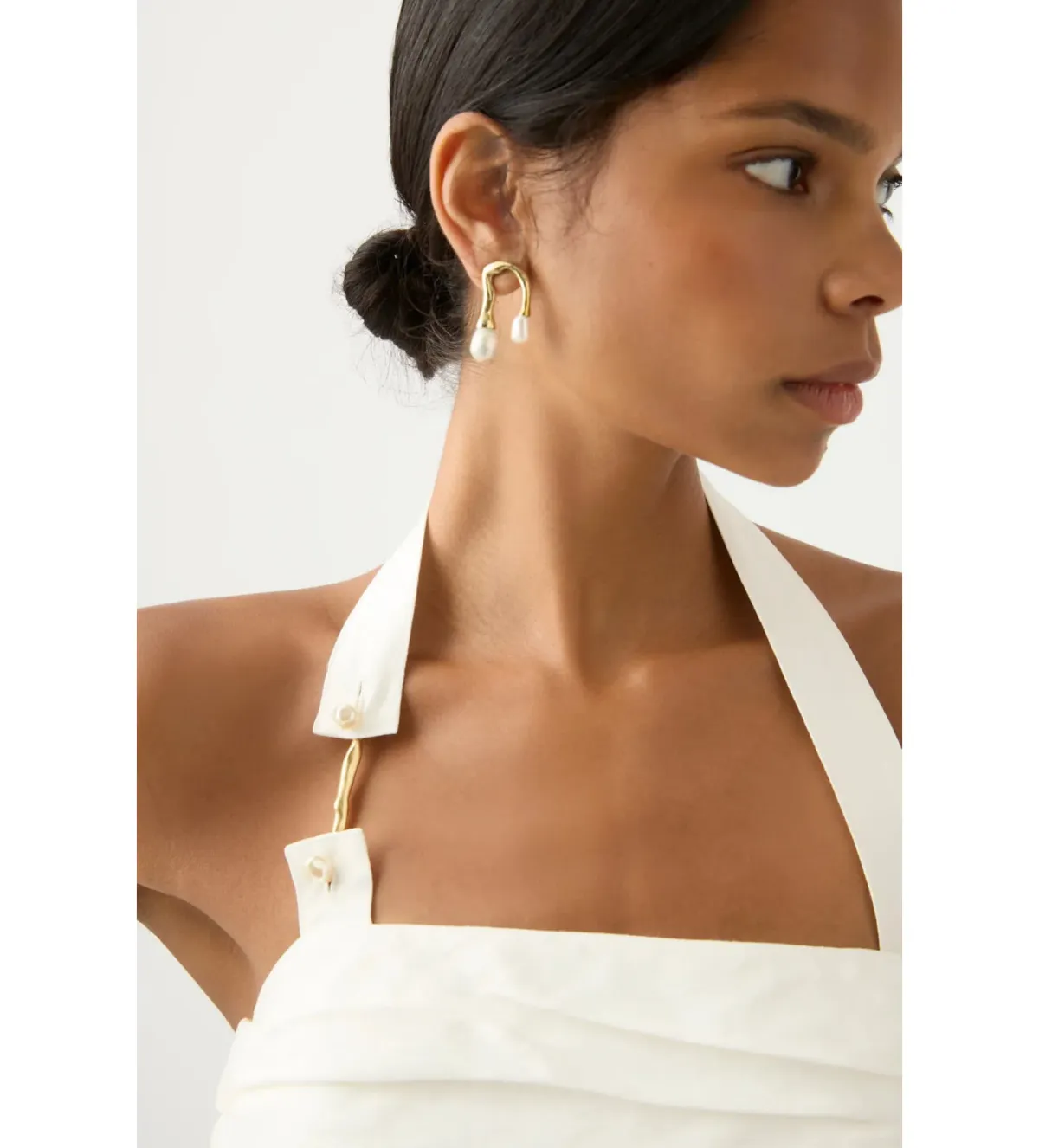 Aje Mika Draped Split Maxi Dress Cream Size 10  - Image 2