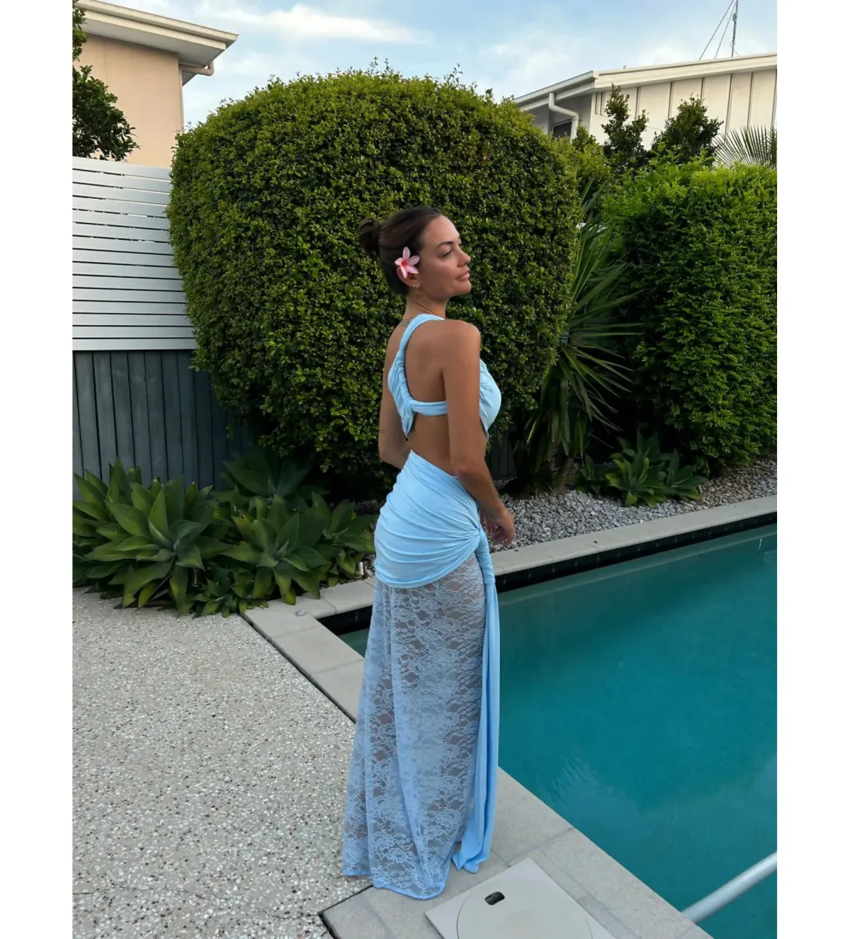 Deconduarte Paradiso Maxi Dress Baby Blue Size XS/AU 6 - Image 3