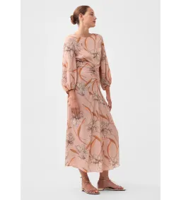 Morrison Martinique Rouched Midi Dress Blush Floral Print Size 4/AU 14 for rent on The Volte - image 2