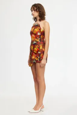 Acler Brookfield Mini Dress Merlot Blossom Size AU 8 for rent on The Volte - image 2