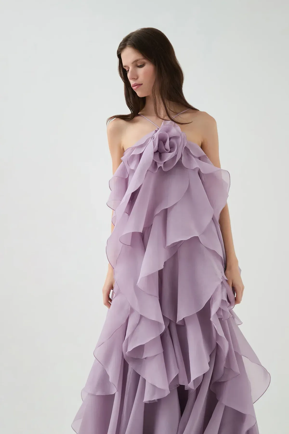 Aje Pandorea Layered Maxi Dress in Lilac Size 6 - Image 3