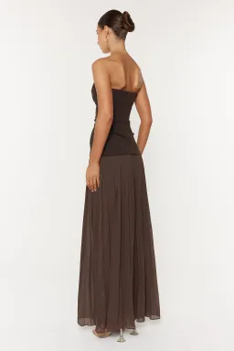 She Is Olla Nicolette Maxi Gown in Espresso Brown Size AU 8 for rent on The Volte - image 3