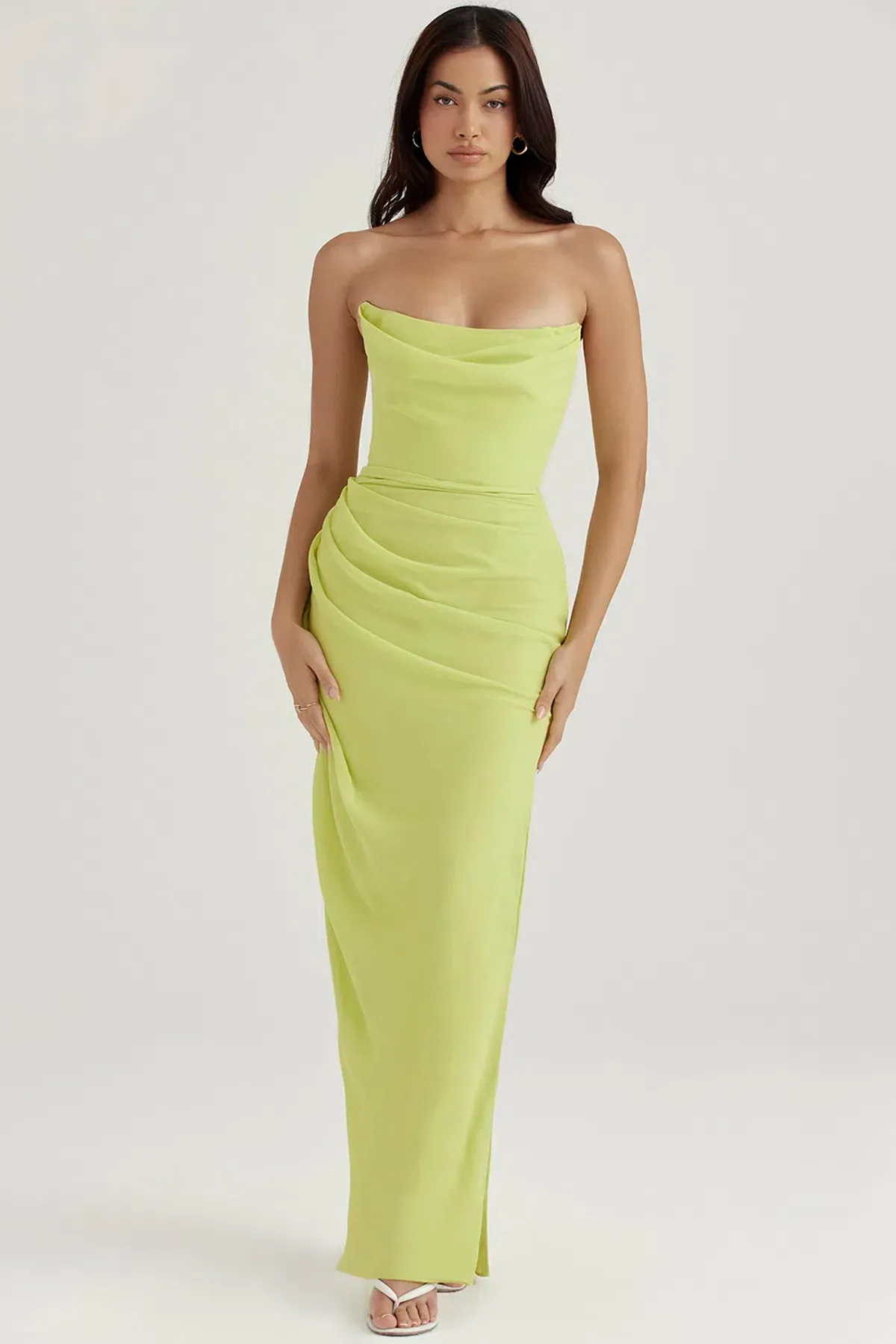 House Of CB Adrienne Lime Strapless Gown Maxi Size AU 6 - Image 8