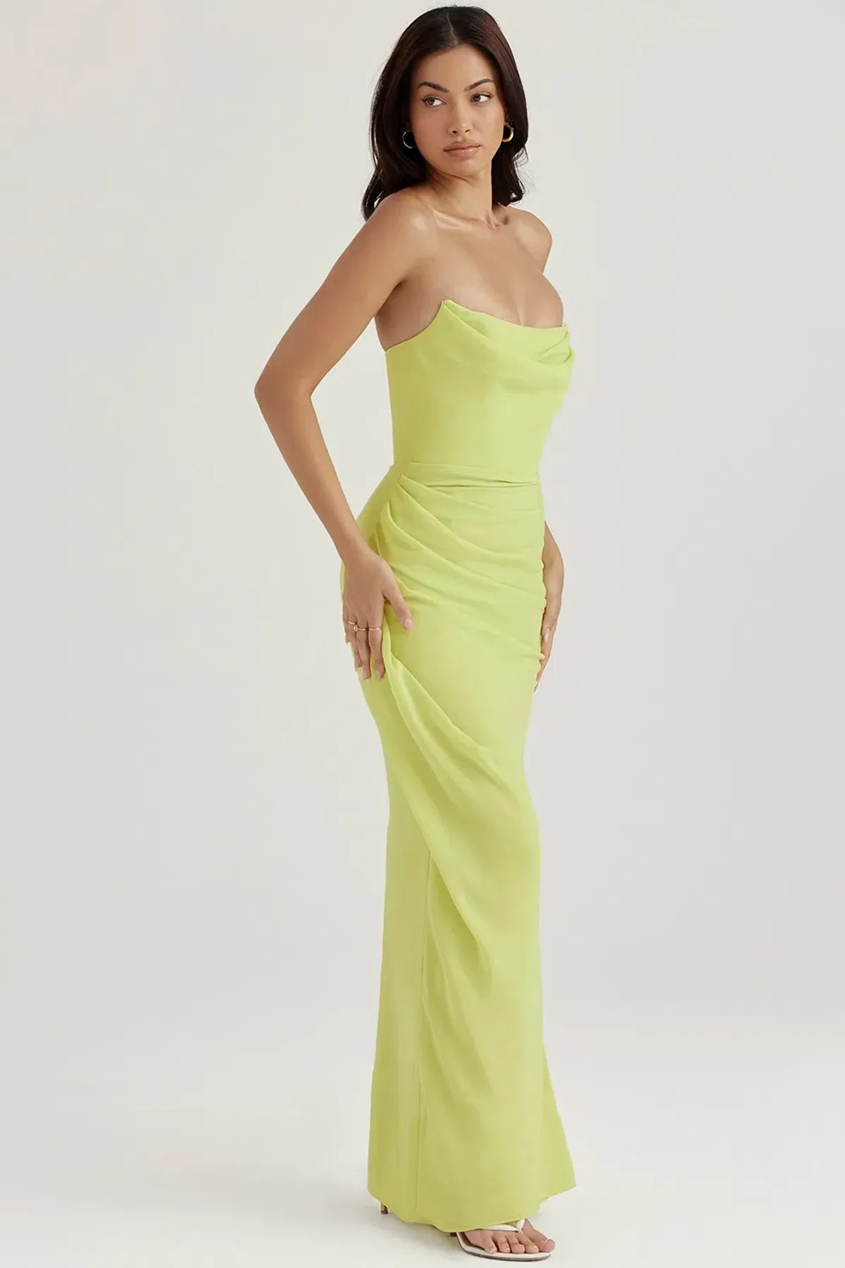 House Of CB Adrienne Lime Strapless Gown Maxi Size AU 6 - Image 4