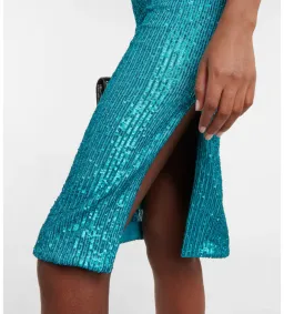 Rebecca Vallance Missing Hours Sequin Midi Dress Turquoise Size AU 6 for rent on The Volte - image 5