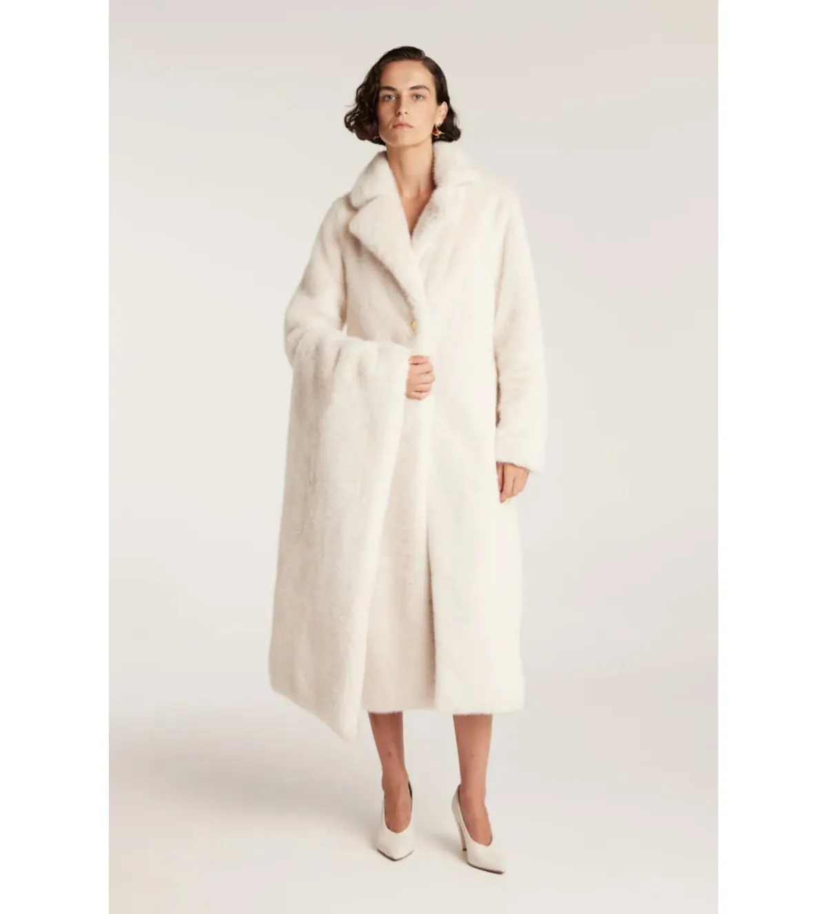 Perri Cutten The Shag Coat Ecru One Size M/AU 10  - Image 1