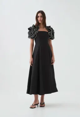 Aje Twyla Midi Dress Black Size AU 16 for rent on The Volte - image 1