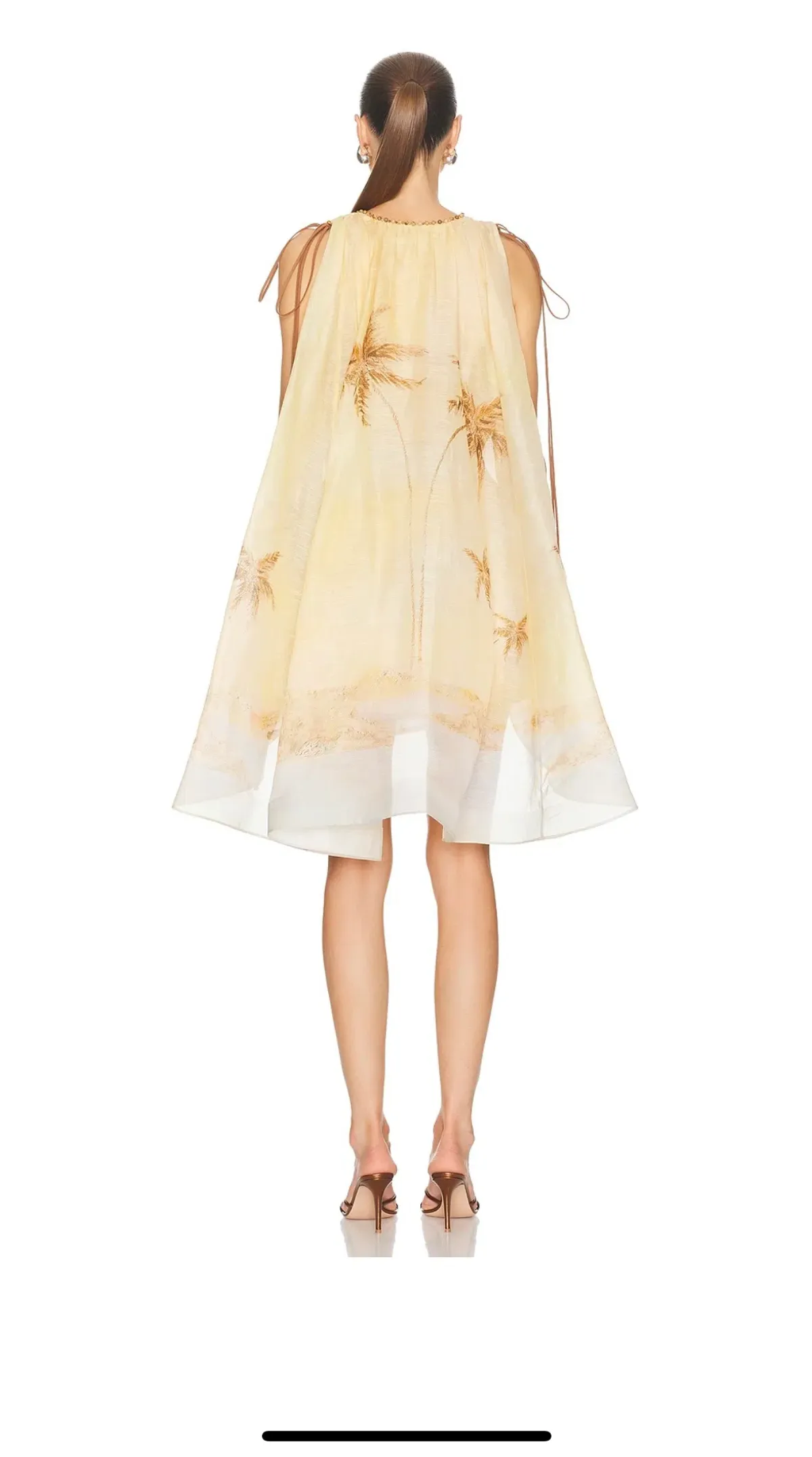 Zimmermann Balance Plunge Mini Dress Yellow Seascape Size 0p/AU 6 - Image 5