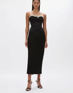 Rachel Gilbert Lorna Dress Gown Midi Black Size 0 / AU 6  for rent on The Volte - image 1