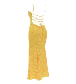 House of CB Joan Lace Up Back Maxi Dress Apricot Size XS/AU 6 for rent on The Volte - image 8