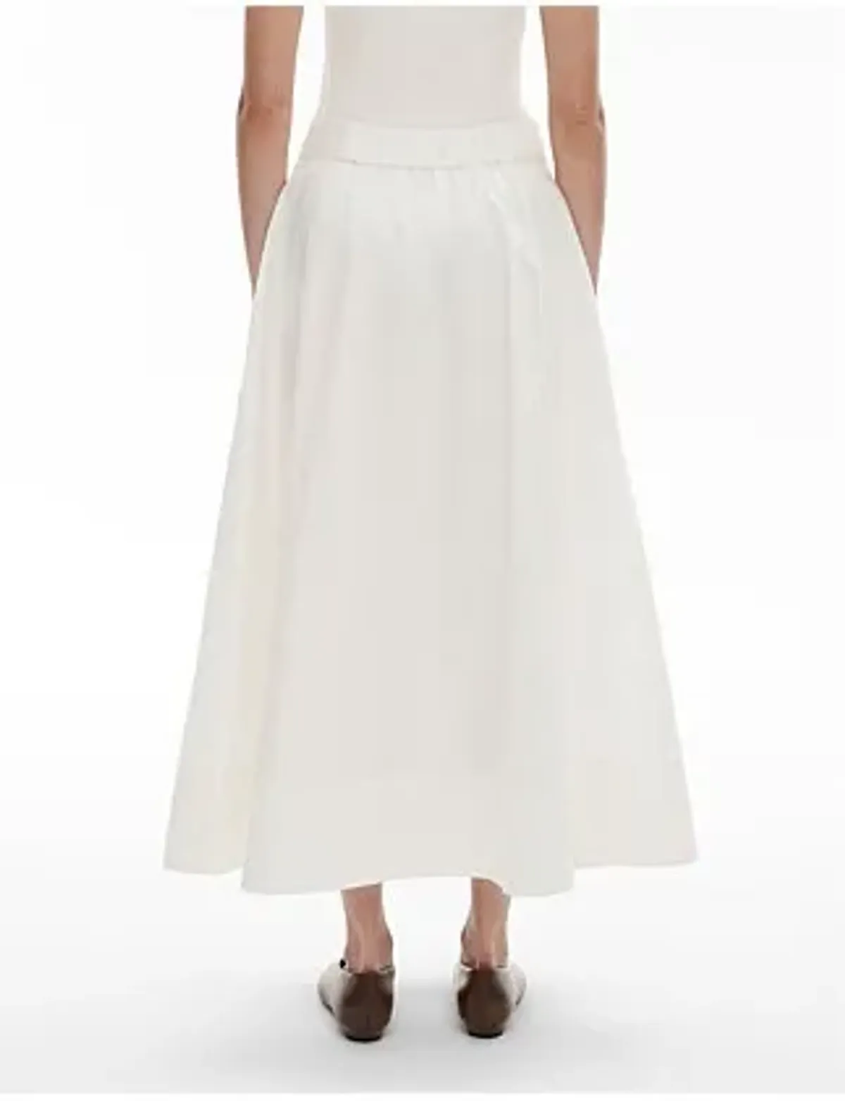 Witchery Cotton Poplin Skirt White Size 12  - Image 4