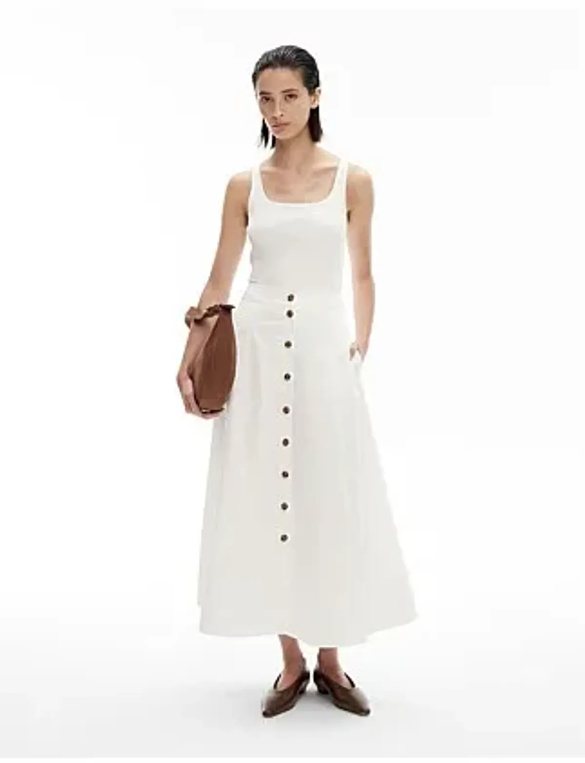 Witchery Cotton Poplin Skirt White Size 12  - Image 1