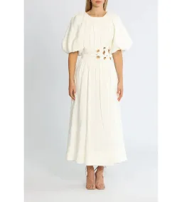 Aje Virtuous Asymmetrical Midi Dress in Ivory Size XXS / AU 4 for rent on The Volte - image 1