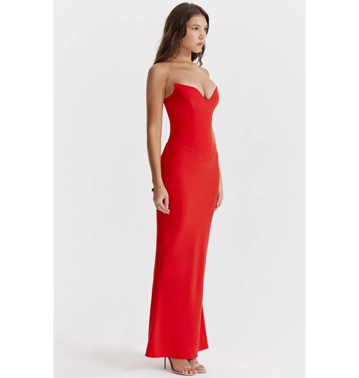 House of CB Tamara Strapless Maxi Dress Cherry Red Size M / AU 10 - Image 6