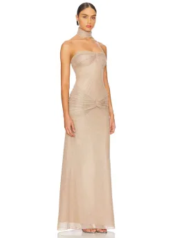 Mirror Palais Starlite Glitter Mesh Dress Diamond Sand Size XS / AU 6 for rent on The Volte - image 2