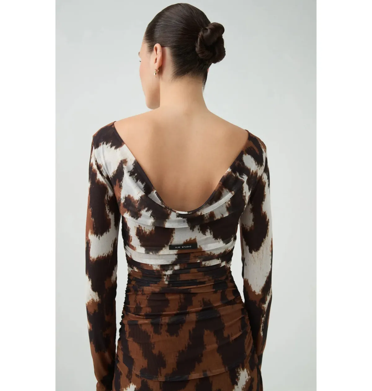 Aje Sym Long Sleeve Dress Wild Abstract Size L / AU 12 - Image 4