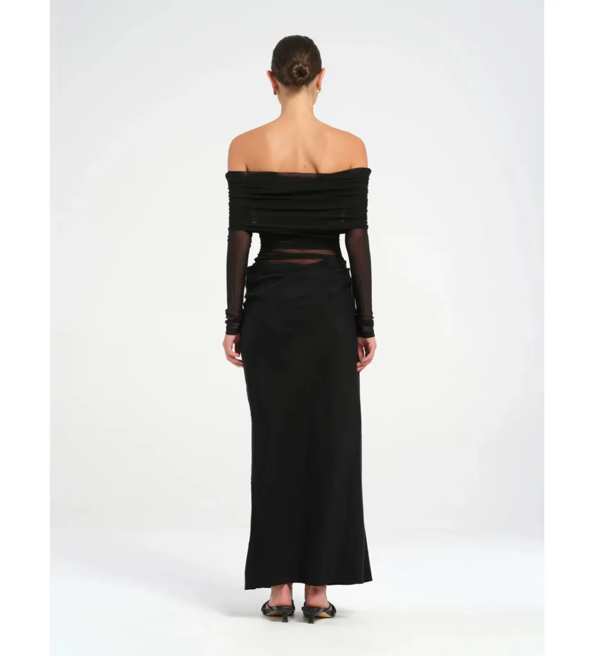 Benni Yasmin Off Shoulder Maxi Dress Black Size 6 - Image 3