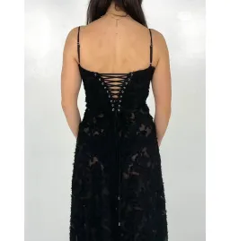 House of CB Seren Floral Lace Back Maxi Dress Black Size S/AU 8 for rent on The Volte - image 4