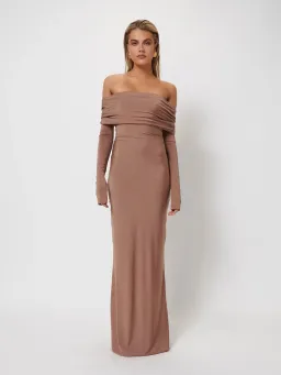Effie Kats Gwen Gown In Coffee Size S/Au 8 for rent on The Volte - image 1