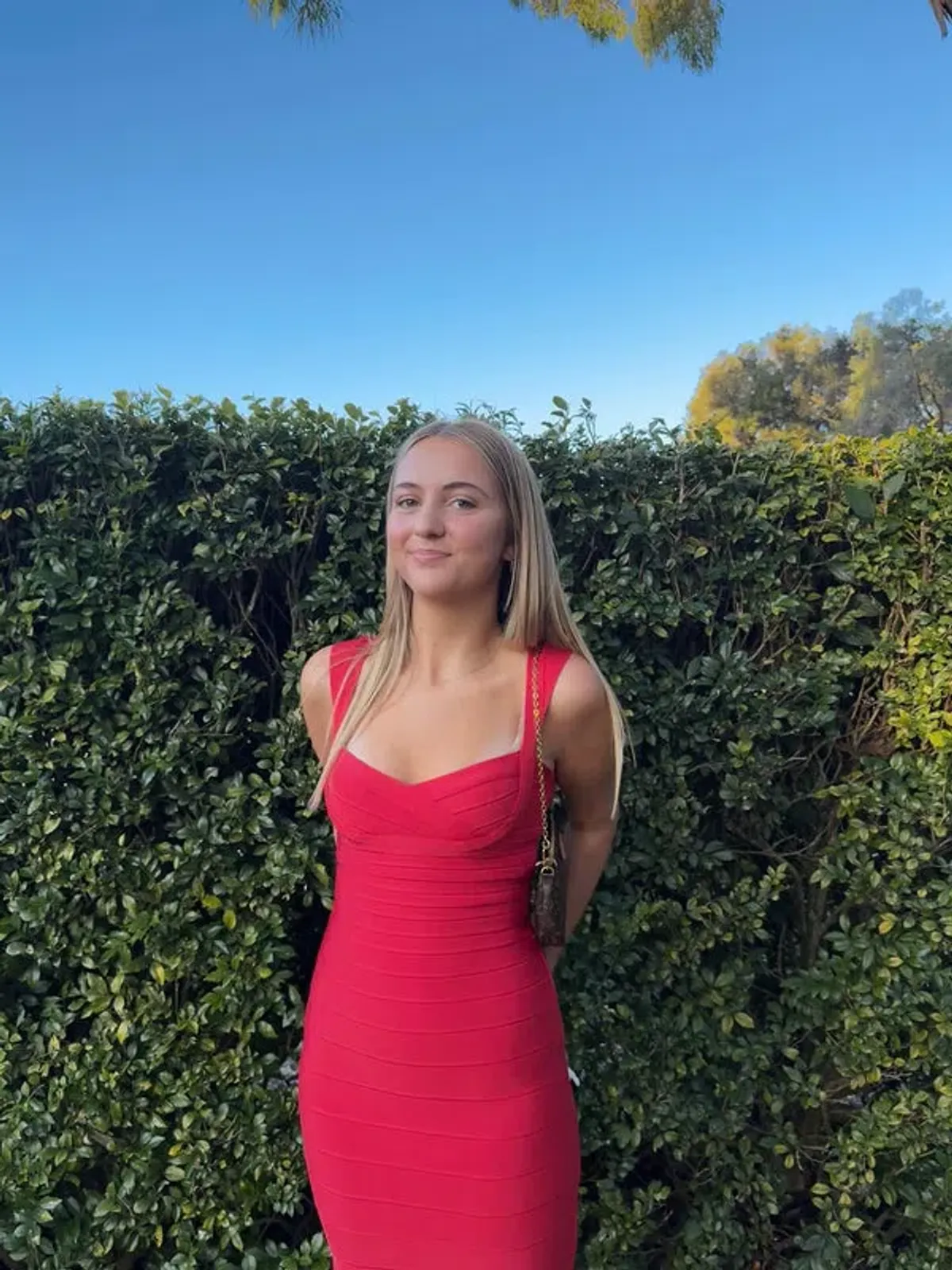 Herve Leger Sweetheart Gown Red Size S / AU 8 - Image 3