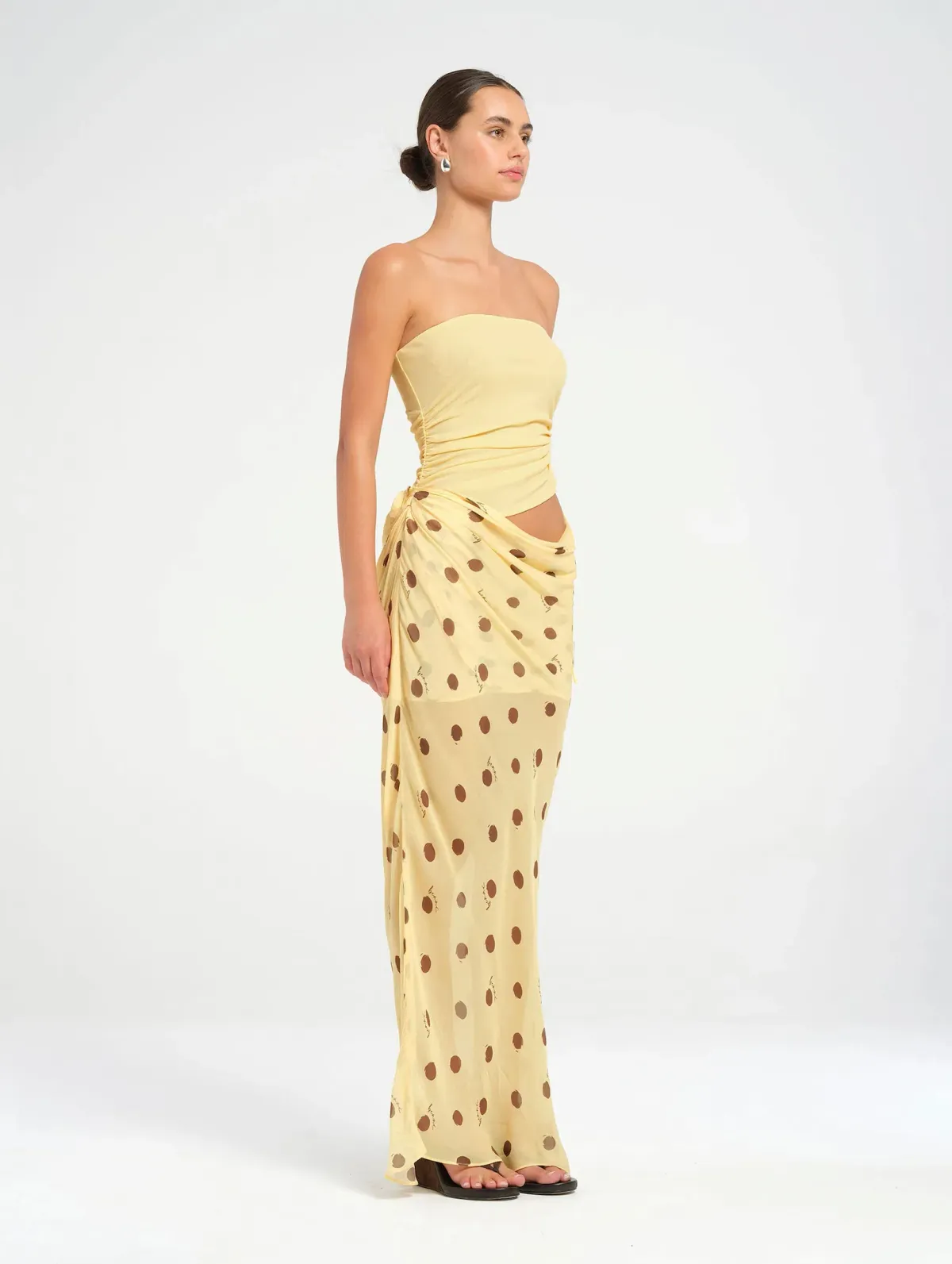 Benni Roscoe Maxi Dress Butter Spot Size Au 8 - Image 4