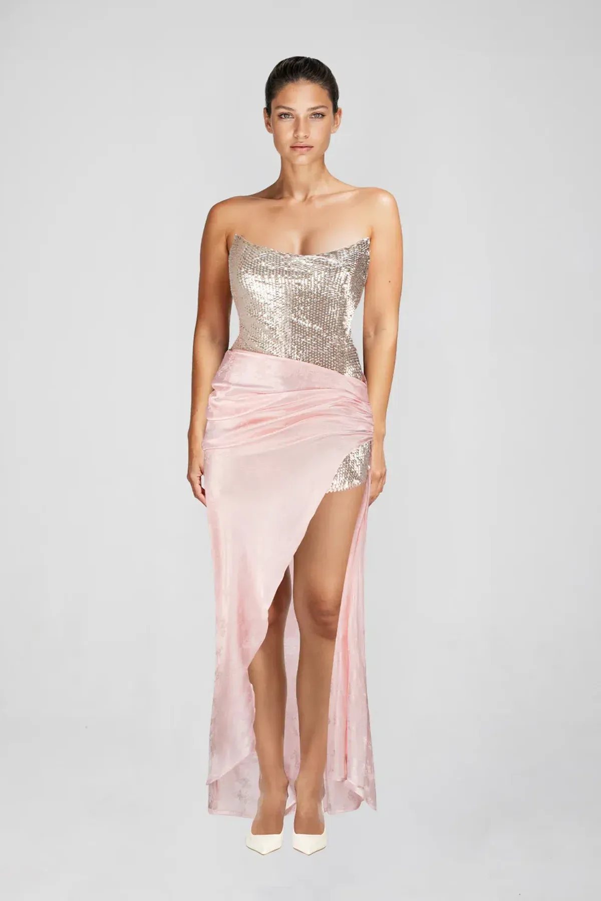 Atoir The Clara Gown Vintage Pink and Silver Size 10 - Image 5