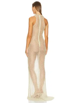 NBD  Zoe Gown Sheer in Champagne Nude Size 6 for rent on The Volte - image 3