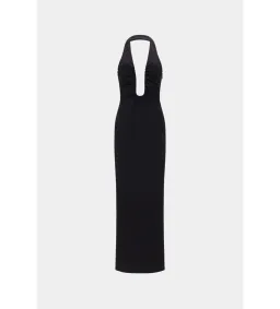 Misha Alusia Stretch Twill Maxi Dress in Black Size 8 for rent on The Volte - image 5
