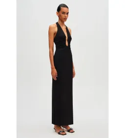 Misha Alusia Stretch Twill Maxi Dress in Black Size 8 for rent on The Volte - image 2